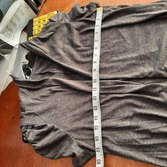 NEW ! ABstudio Women Draped Cardigan Gray Size M - Picture 5 of 6